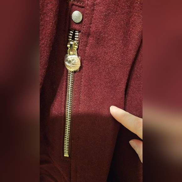 Laundry By Shelli Segal Deep Red Belted Wool Blend Peplum Coat - Picture 7 of 13